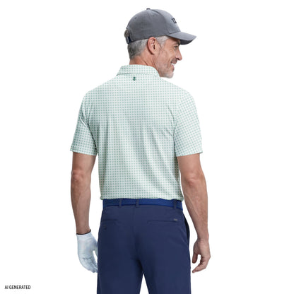 Izod GOLF SWINGFLEX ELITE PRINTED POLO - WHITE