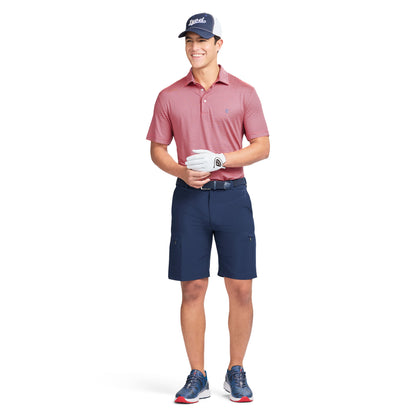 Izod GOLF SWINGFLEX ELITE STRIPED POLO - ROSE OF SHARON