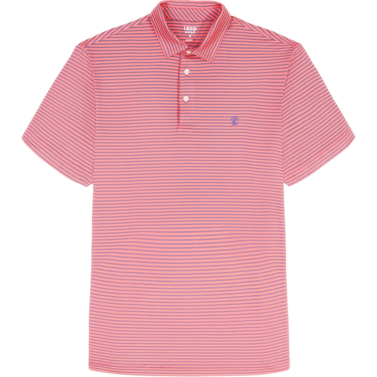 Izod GOLF SWINGFLEX ELITE STRIPED POLO - ROSE OF SHARON