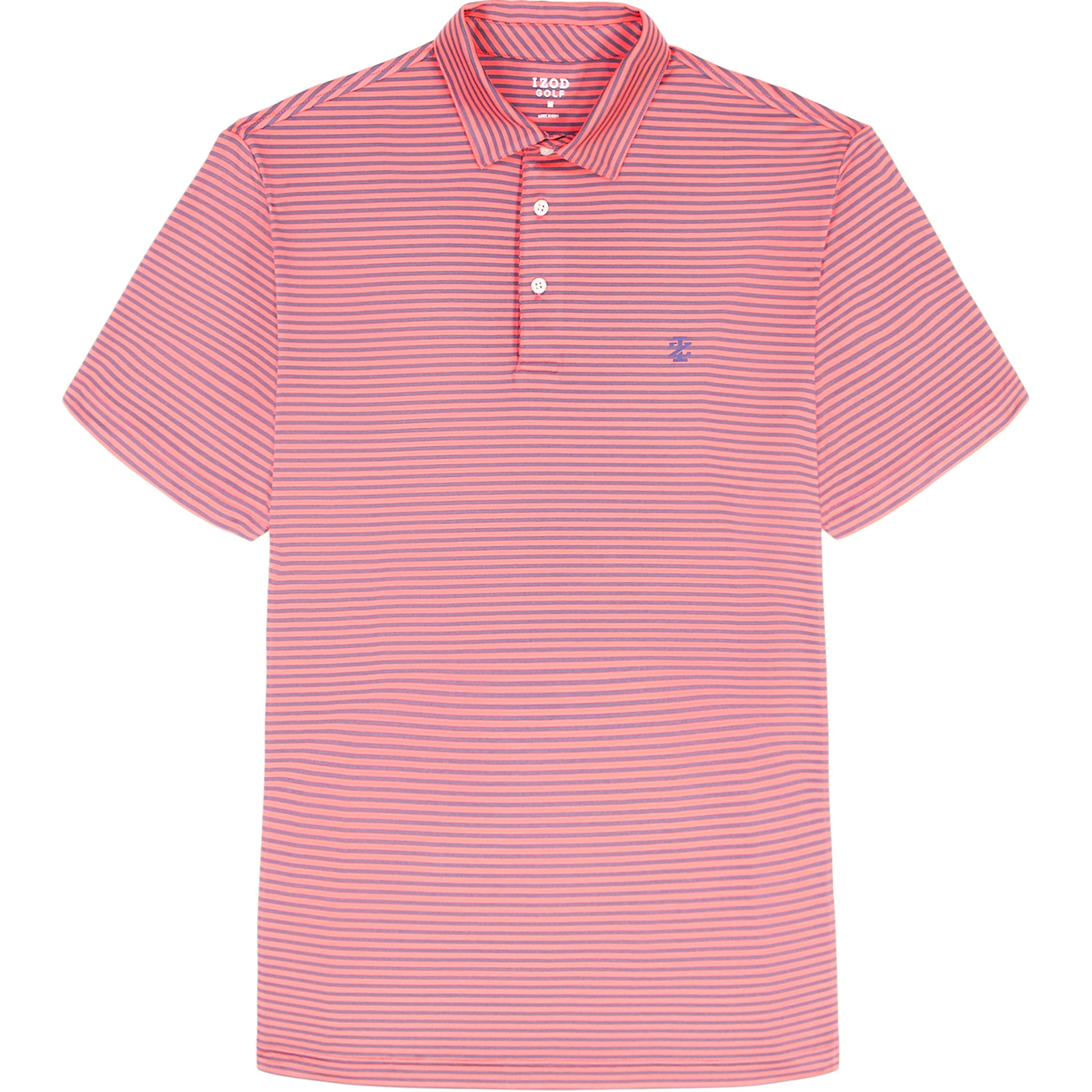 Izod GOLF SWINGFLEX ELITE STRIPED POLO - ROSE OF SHARON
