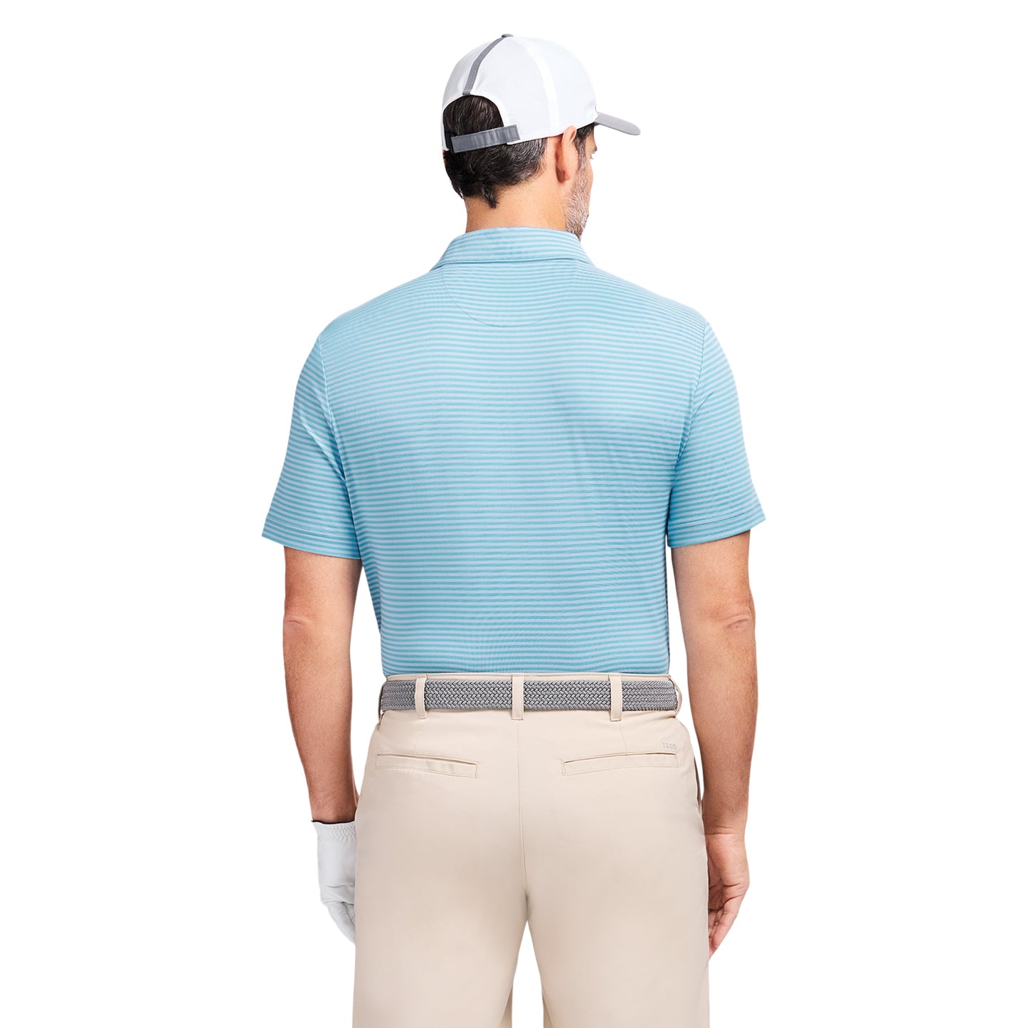 Izod GOLF SWINGFLEX ELITE STRIPED POLO - TEAL