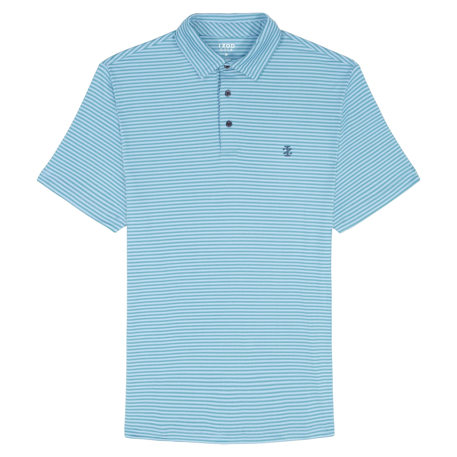 Izod GOLF SWINGFLEX ELITE STRIPED POLO - TEAL