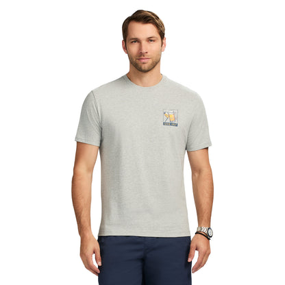 Izod Saltwater Short Sleeve Graphic Tee - Lt Grey Hthr