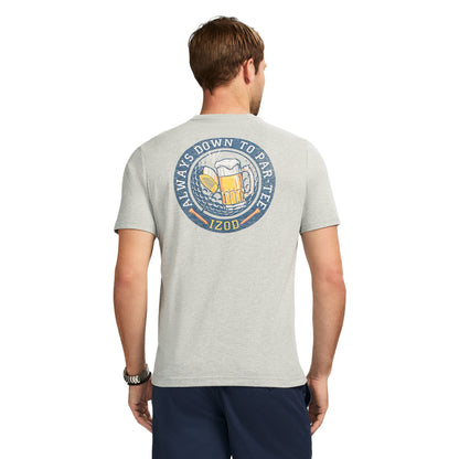 Izod Saltwater Short Sleeve Graphic Tee - Lt Grey Hthr