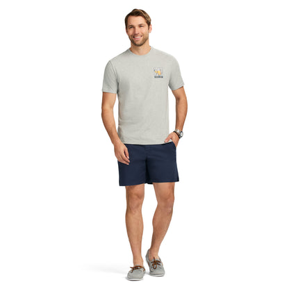 Izod Saltwater Short Sleeve Graphic Tee - Lt Grey Hthr