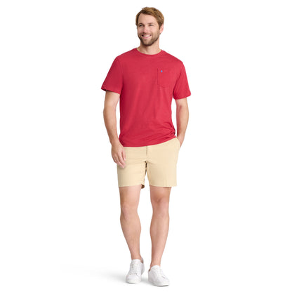 Izod SALTWATER SHORT SLEEVE SOLID T-SHIRT WITH POCKET GLOSSY RED
