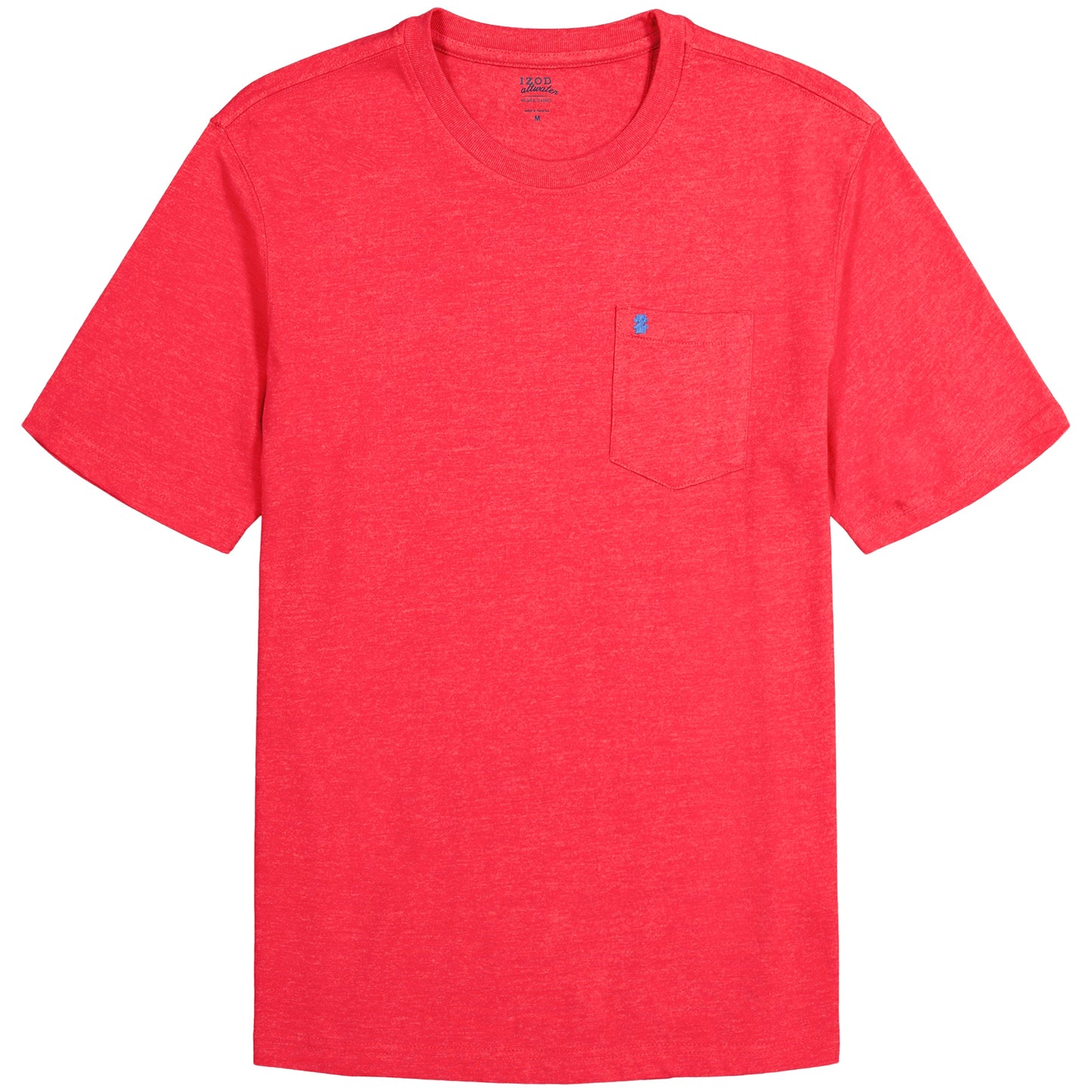 Izod SALTWATER SHORT SLEEVE SOLID T-SHIRT WITH POCKET GLOSSY RED