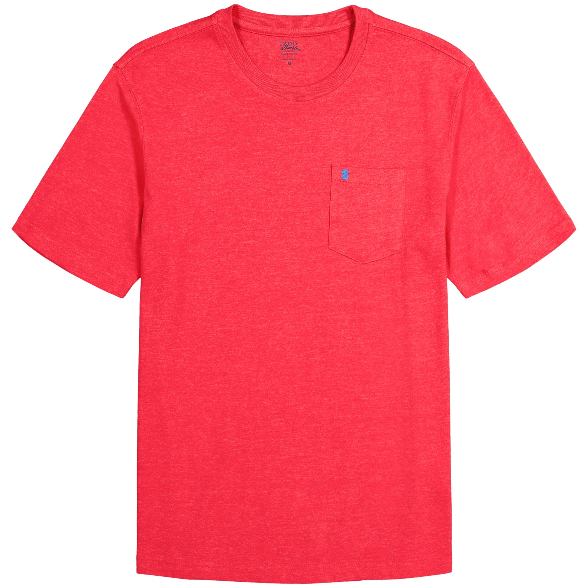 Izod SALTWATER SHORT SLEEVE SOLID T-SHIRT WITH POCKET GLOSSY RED