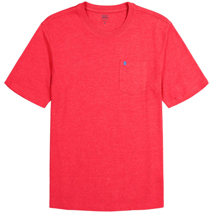 Izod SALTWATER SHORT SLEEVE SOLID T-SHIRT WITH POCKET GLOSSY RED