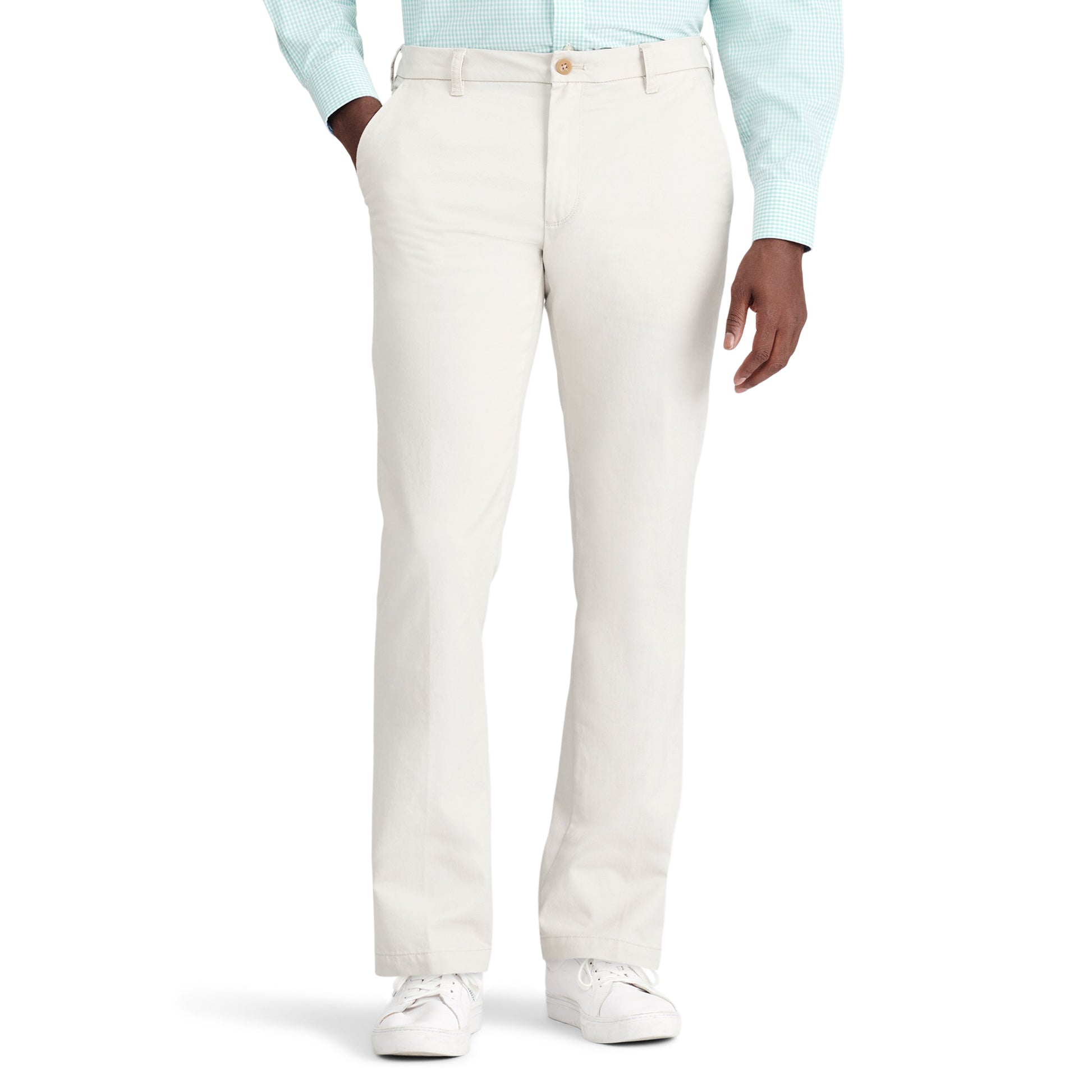 Izod Performance Stretch Flat-Front Straight Fit Chino Pants - Warm Pearl