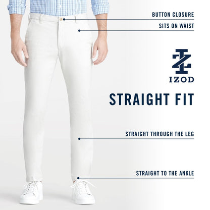 Izod Performance Stretch Flat-Front Straight Fit Chino Pants - Warm Pearl