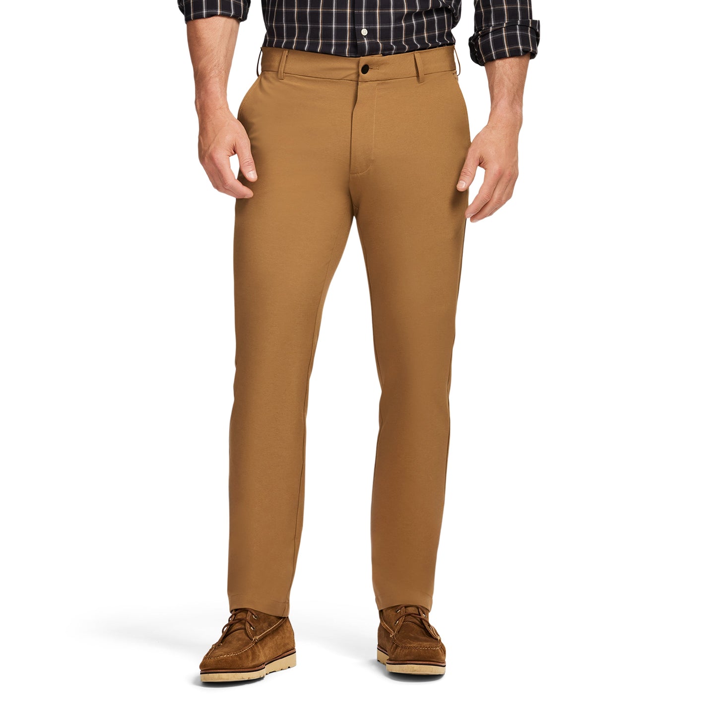 Izod Traveler Flat Front Chino - Cognac Hthr