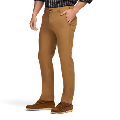 Izod Traveler Flat Front Chino - Cognac Hthr