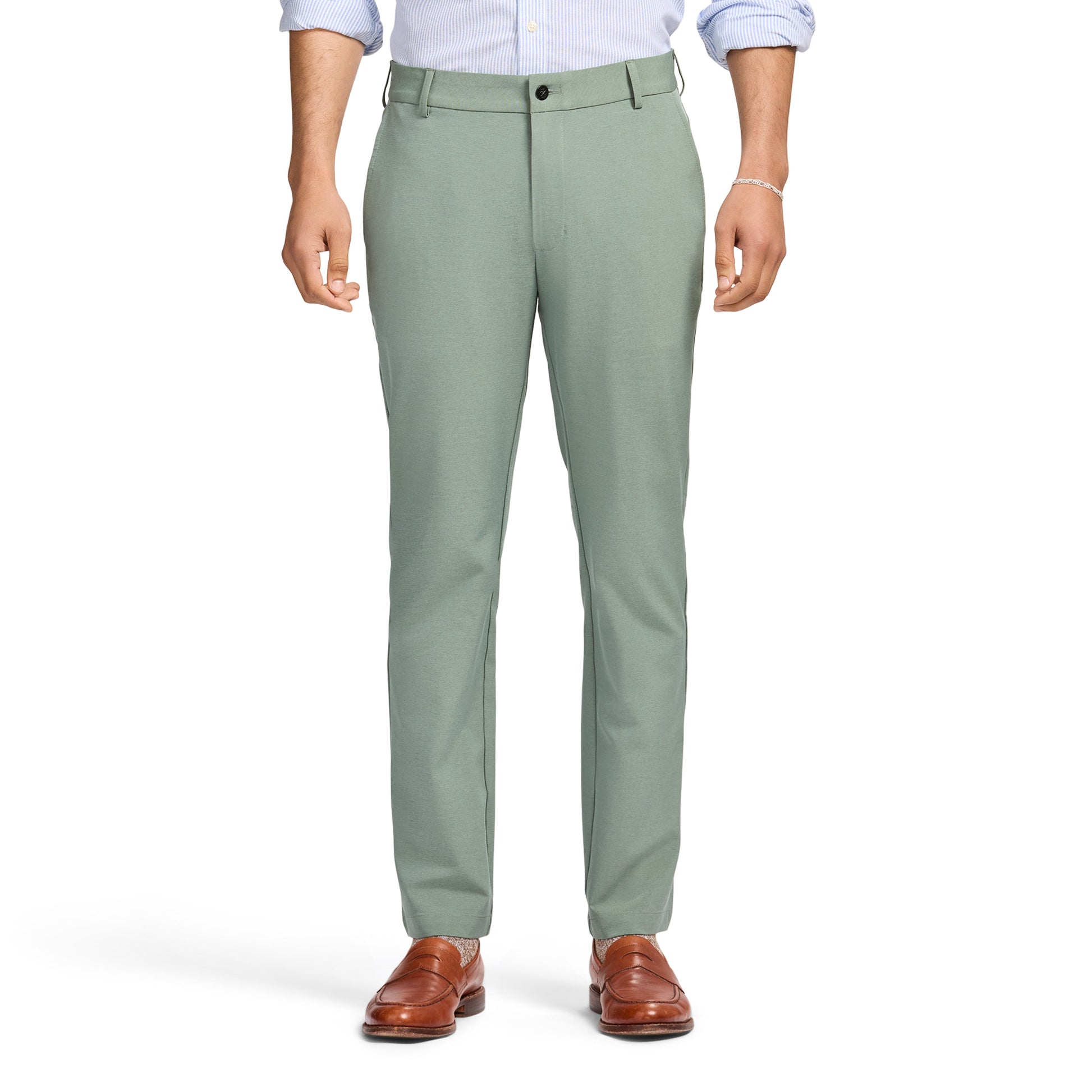 Izod Traveler Flat Front Chino - Laurel Wreath Hthr
