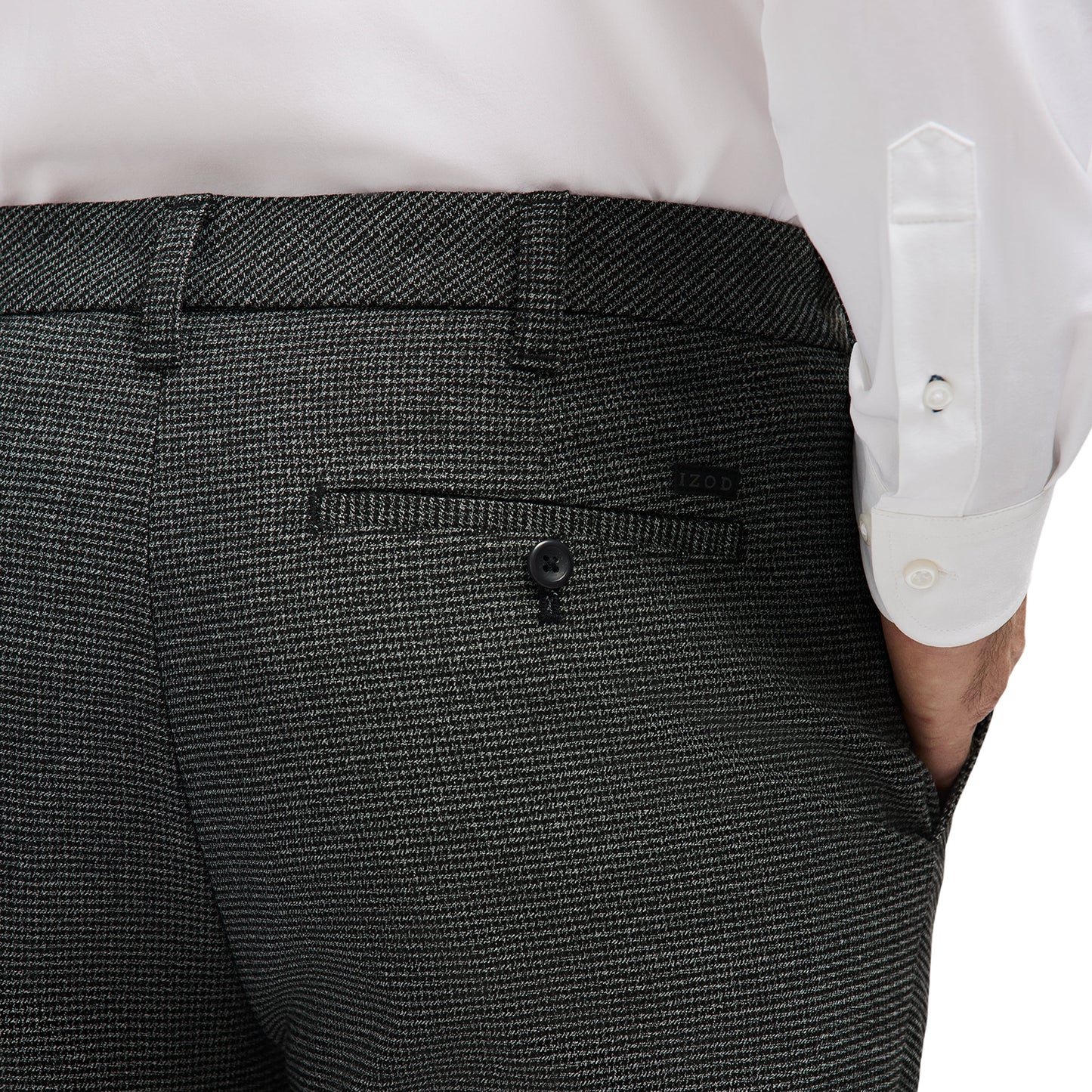 Izod Performance Dress Flat Front Chino - Black