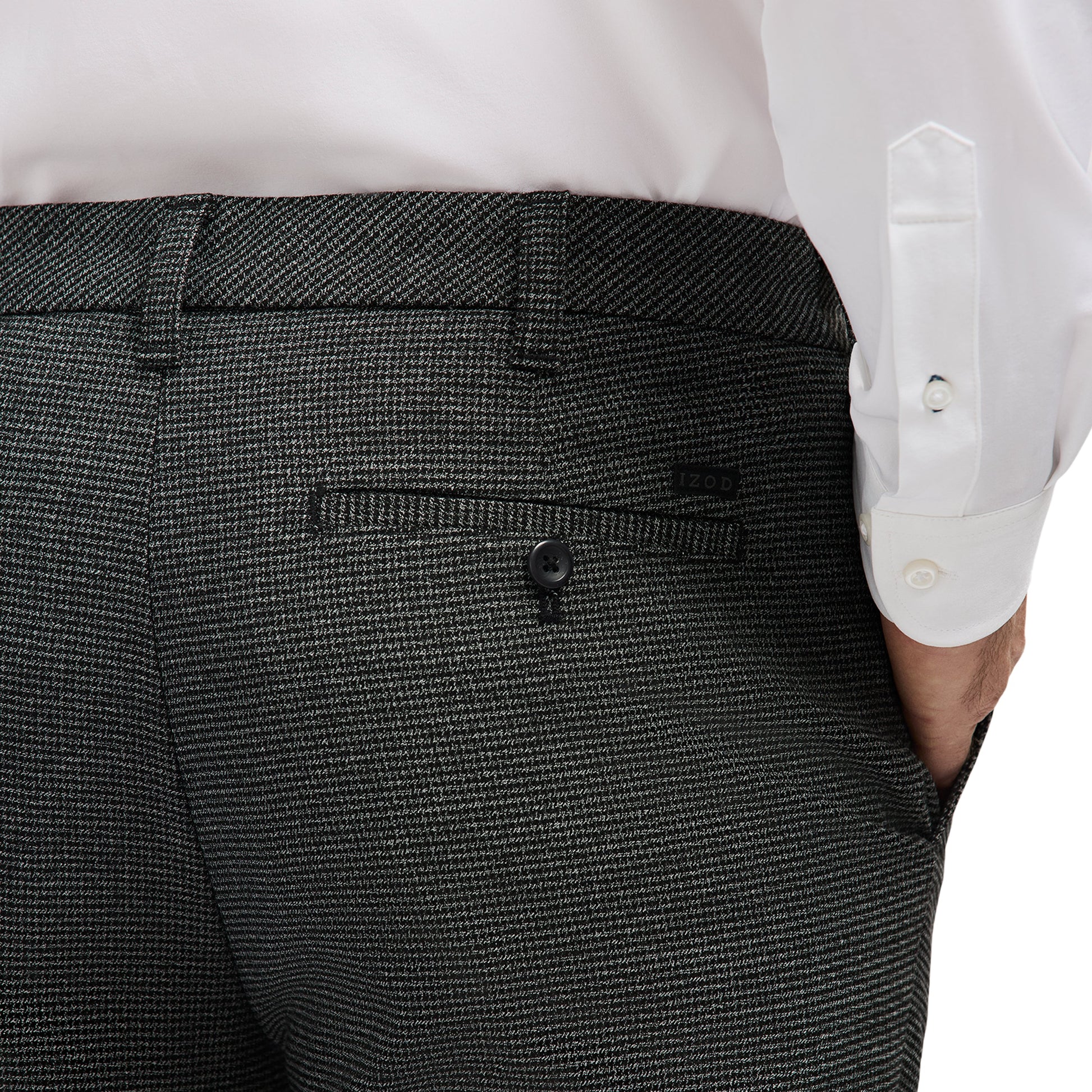 Izod Performance Dress Flat Front Chino - Black