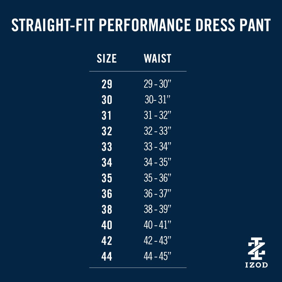 Izod Performance Dress Flat Front Chino - Black