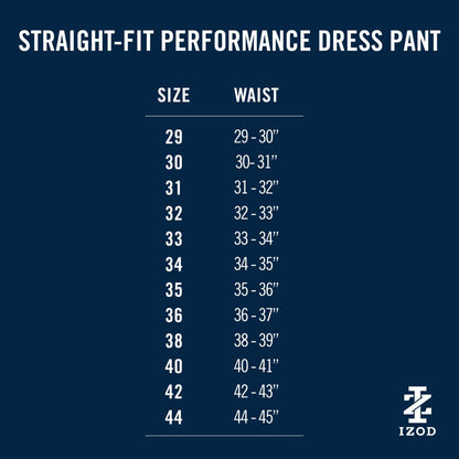 Izod Performance Dress Flat Front Chino - Black