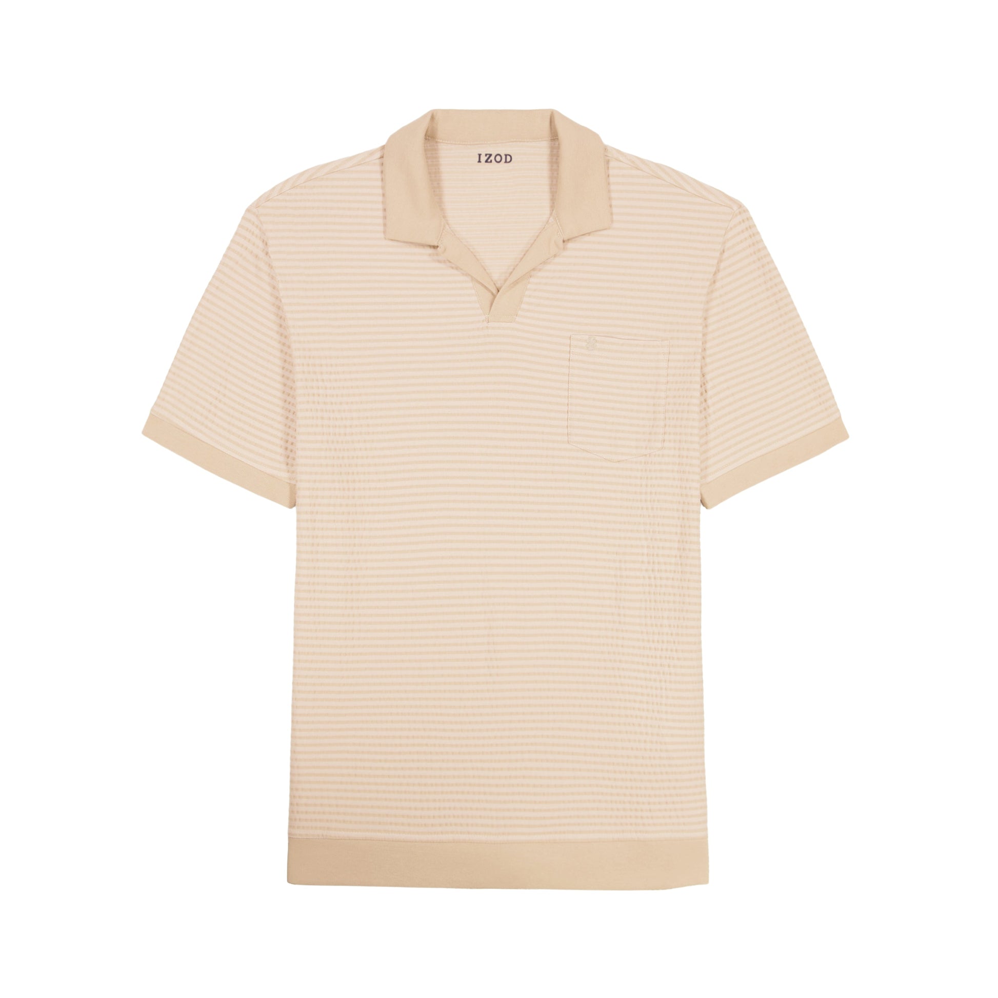 Izod Johnny Collar Textured Knit Polo - Egret