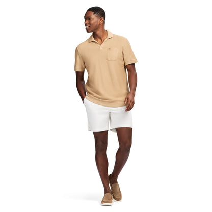 Izod Johnny Collar Textured Knit Polo - Tannin