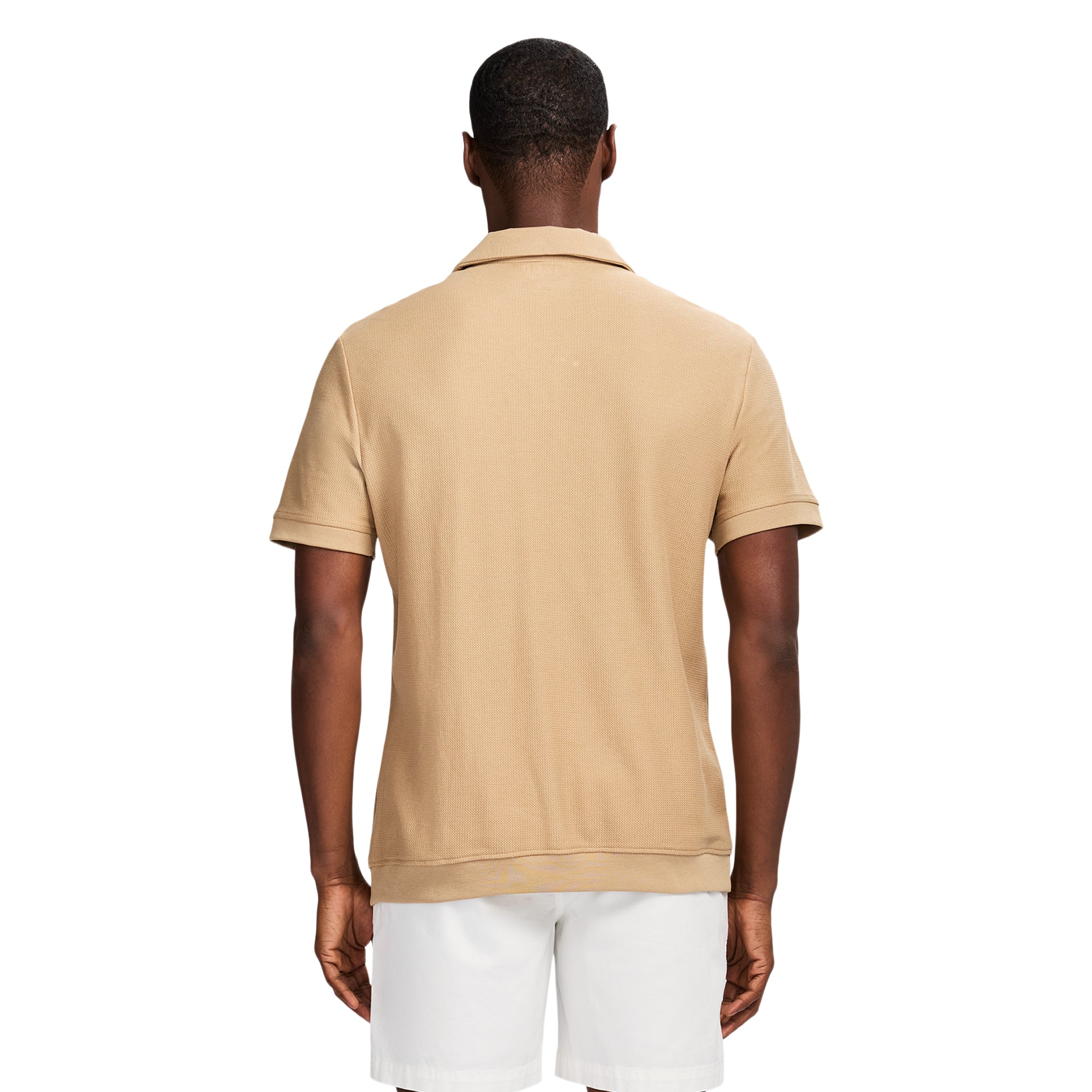 Izod Johnny Collar Textured Knit Polo - Tannin