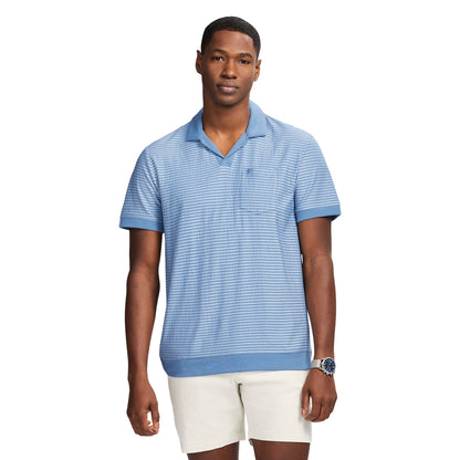 Izod Johnny Collar Textured Knit Polo - Moonlight Blue