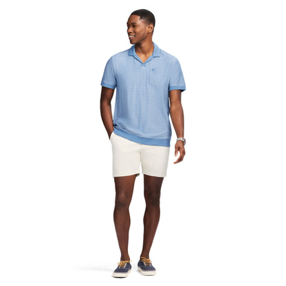 Izod Johnny Collar Textured Knit Polo - Moonlight Blue
