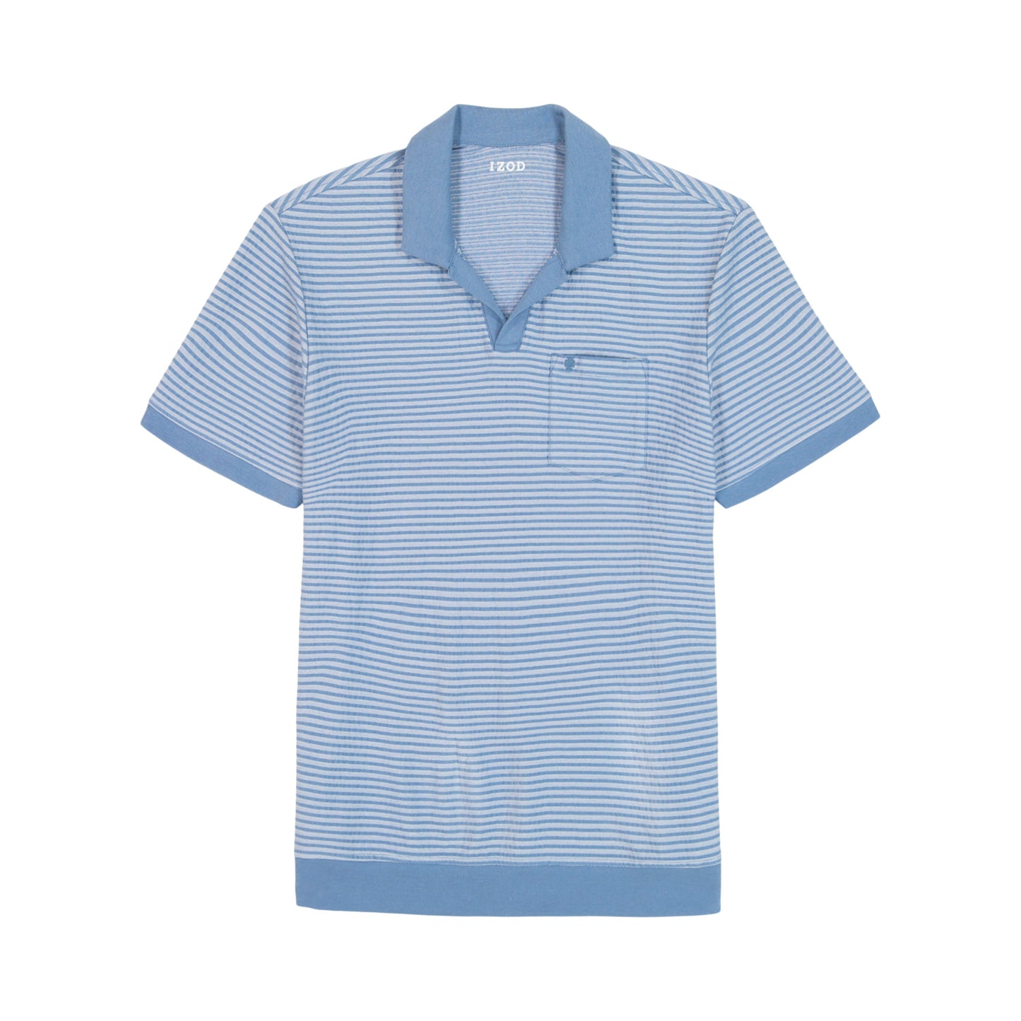 Izod Johnny Collar Textured Knit Polo - Moonlight Blue