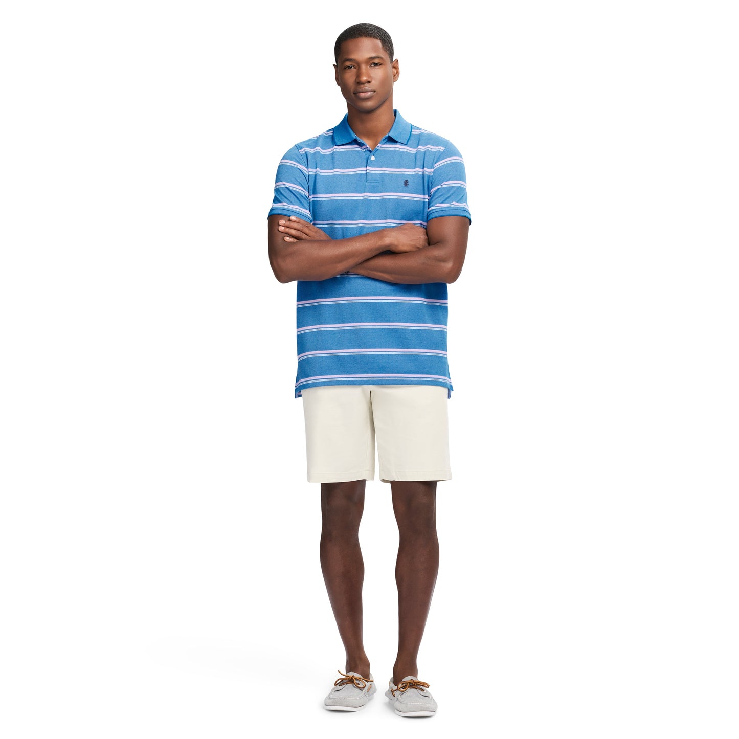 Izod ADVANTAGE PERFORMANCE STRIPED POLO - LAPIS BLUE