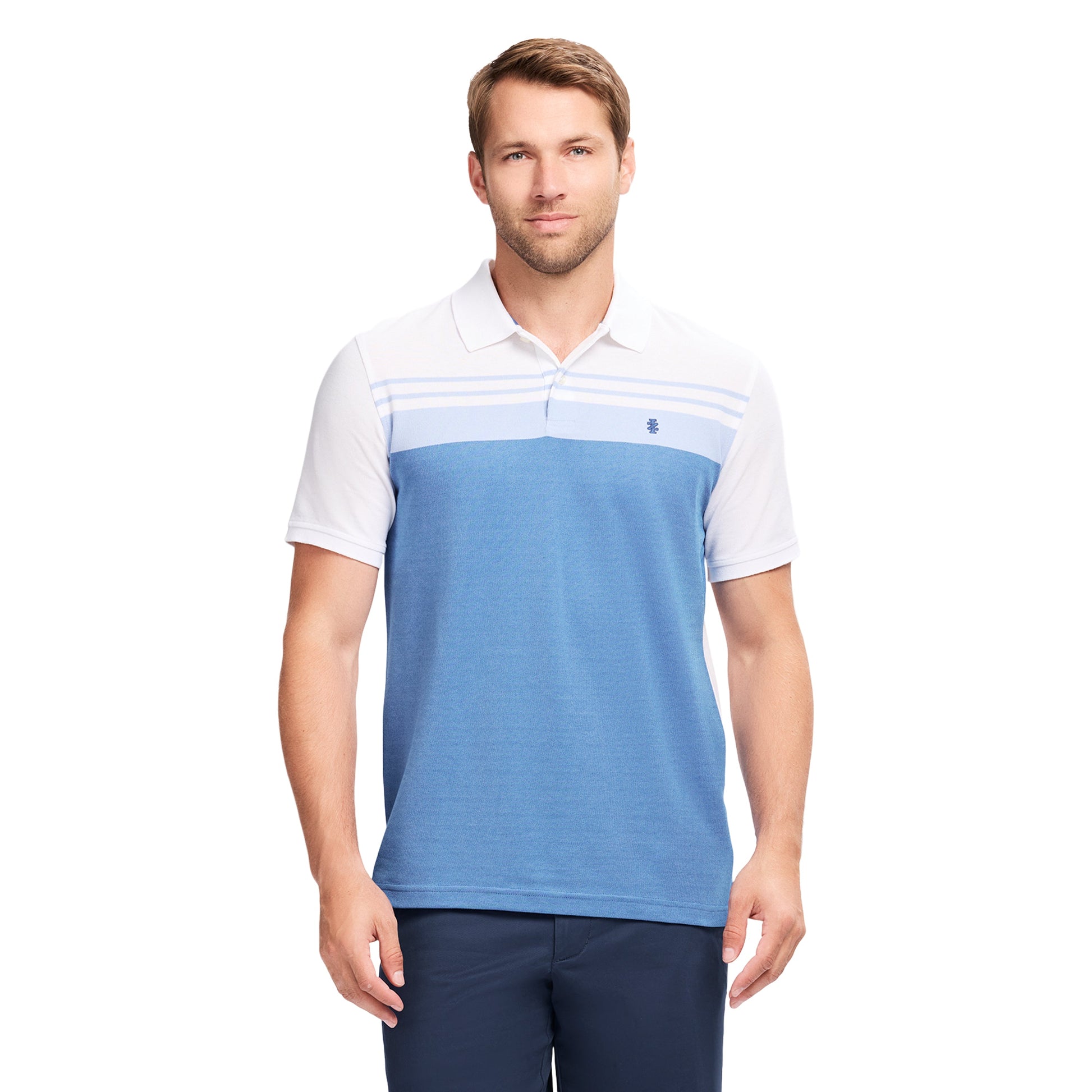 Izod ADVANTAGE PERFORMANCE STRIPED POLO - BRIGHT WHITE