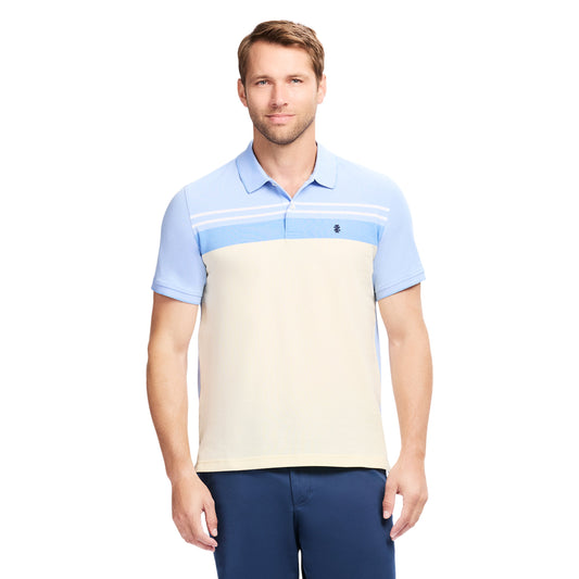 Izod ADVANTAGE PERFORMANCE STRIPED POLO - CORNFLOWER BLUE