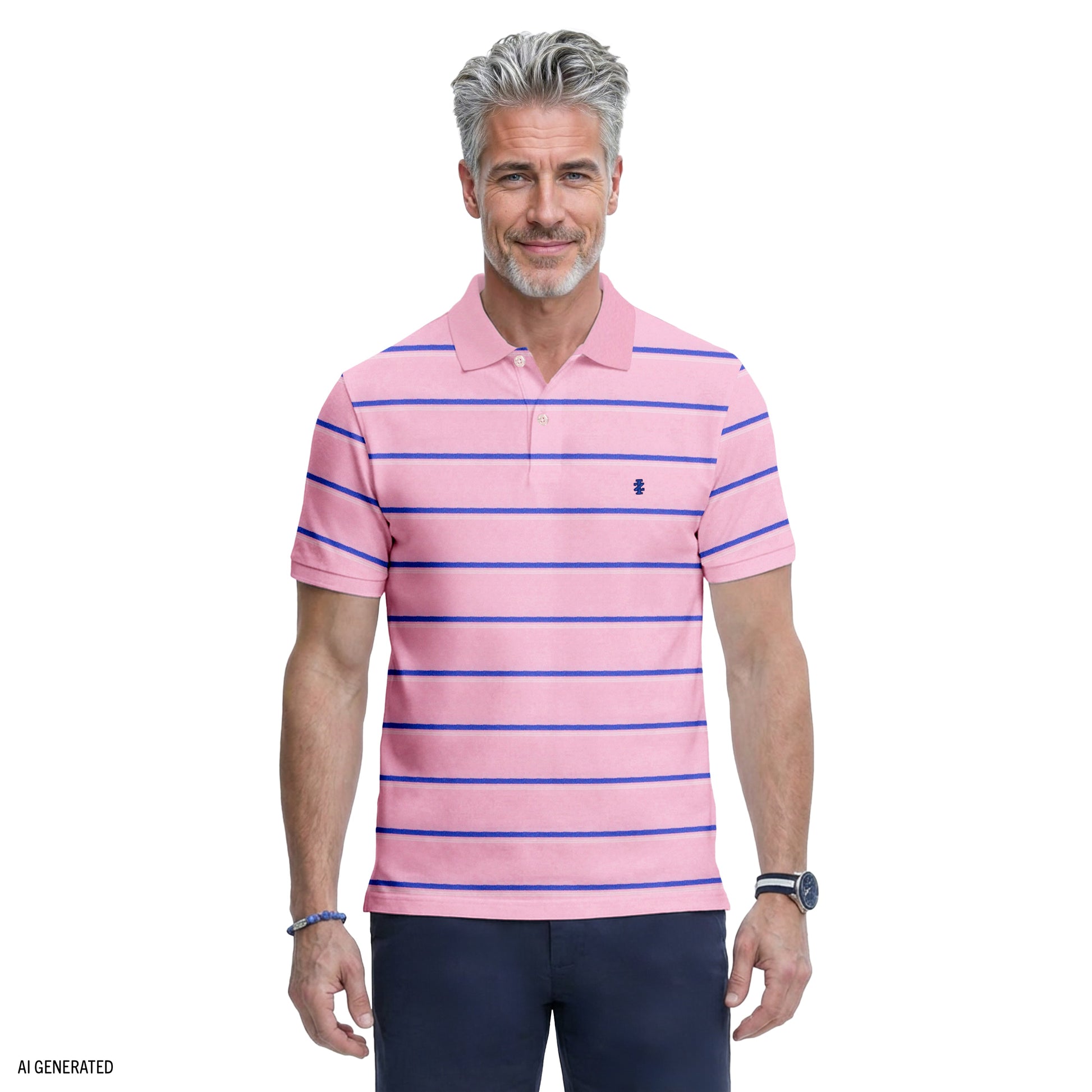 Izod ADVANTAGE PERFORMANCE STRIPED POLO - SACHET PINK