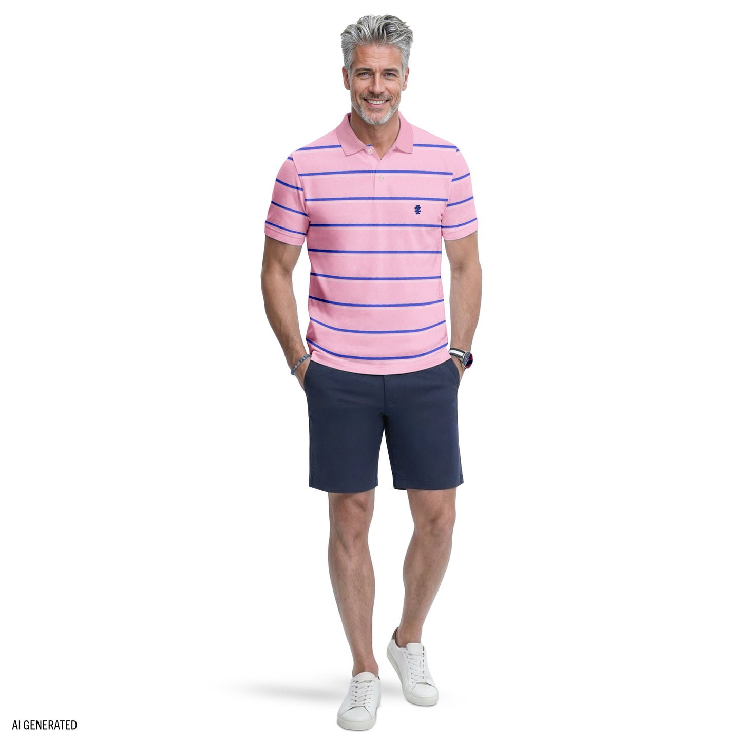 Izod ADVANTAGE PERFORMANCE STRIPED POLO - SACHET PINK
