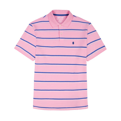 Izod ADVANTAGE PERFORMANCE STRIPED POLO - SACHET PINK