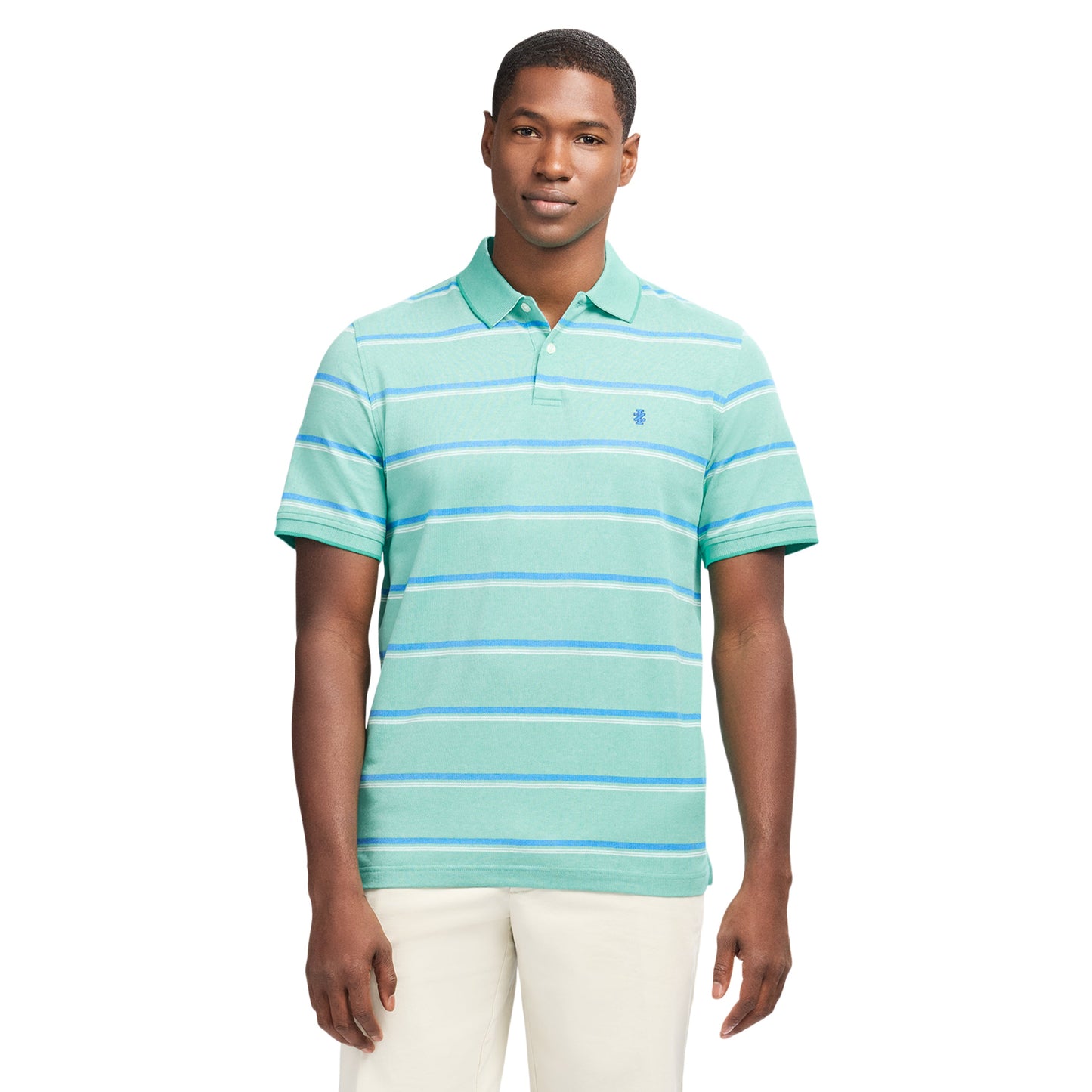 Izod ADVANTAGE PERFORMANCE STRIPED POLO - BILLIARD