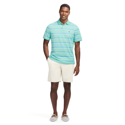 Izod ADVANTAGE PERFORMANCE STRIPED POLO - BILLIARD