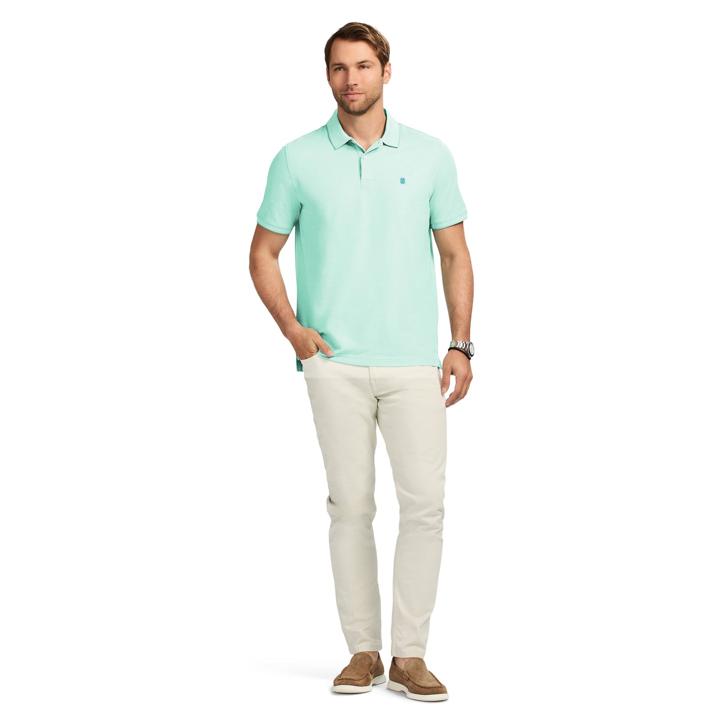 Izod ADVANTAGE PERFORMANCE POLO - BIRDS EGG GREE