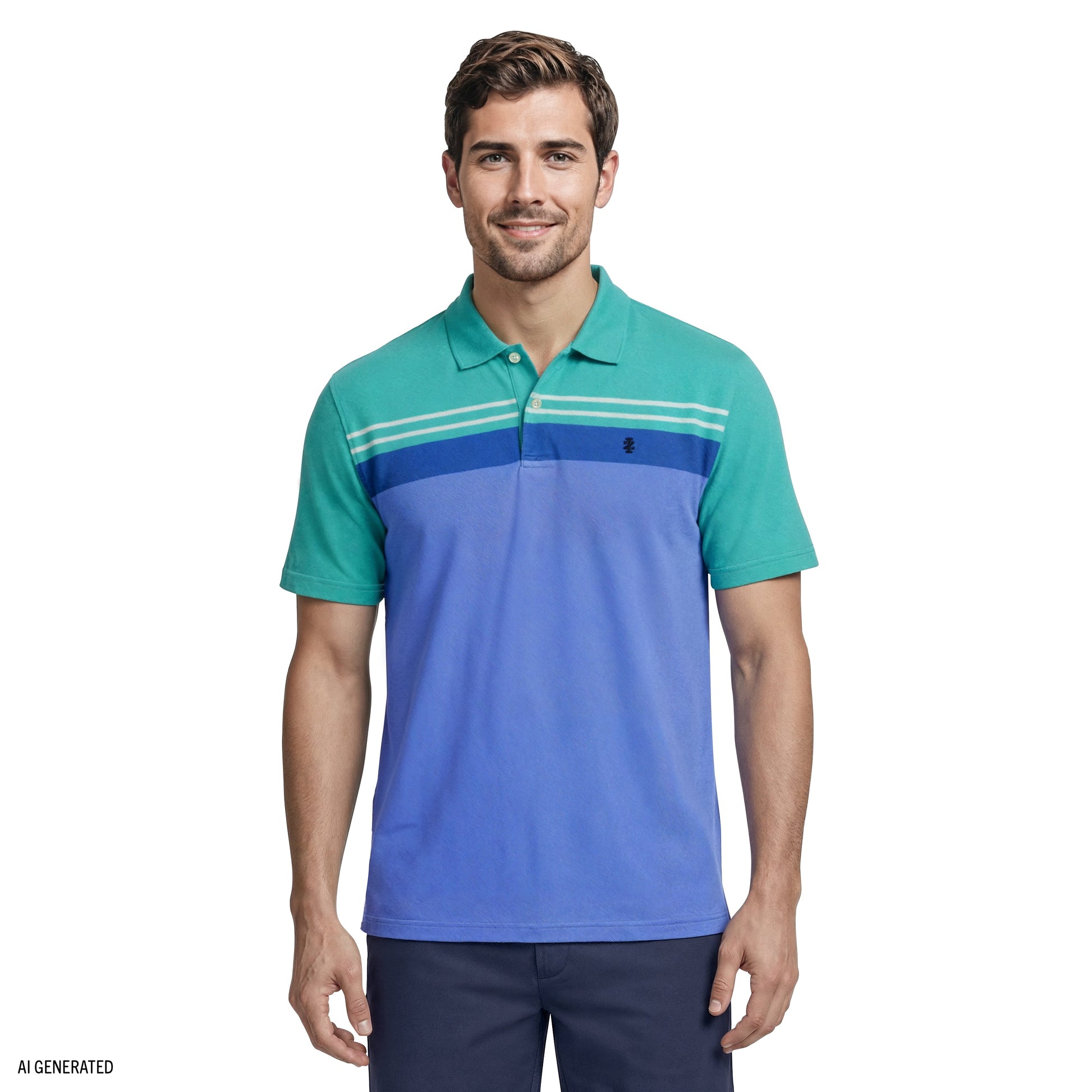 Izod ADVANTAGE PERFORMANCE STRIPED POLO - BILLIARD