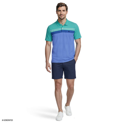 Izod ADVANTAGE PERFORMANCE STRIPED POLO - BILLIARD