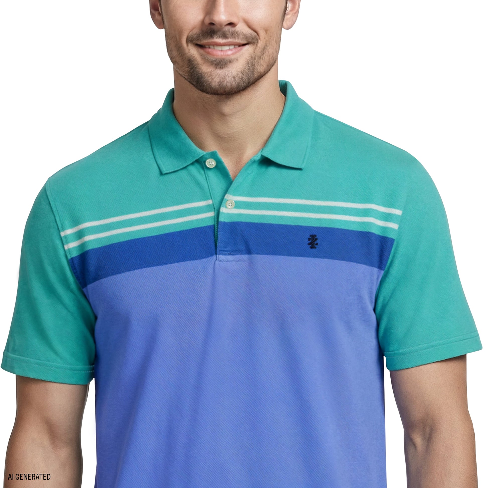 Izod ADVANTAGE PERFORMANCE STRIPED POLO - BILLIARD