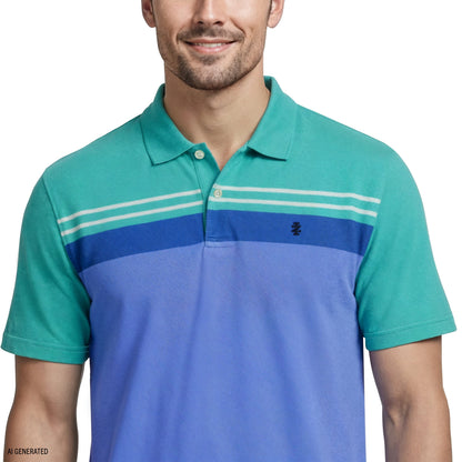Izod ADVANTAGE PERFORMANCE STRIPED POLO - BILLIARD