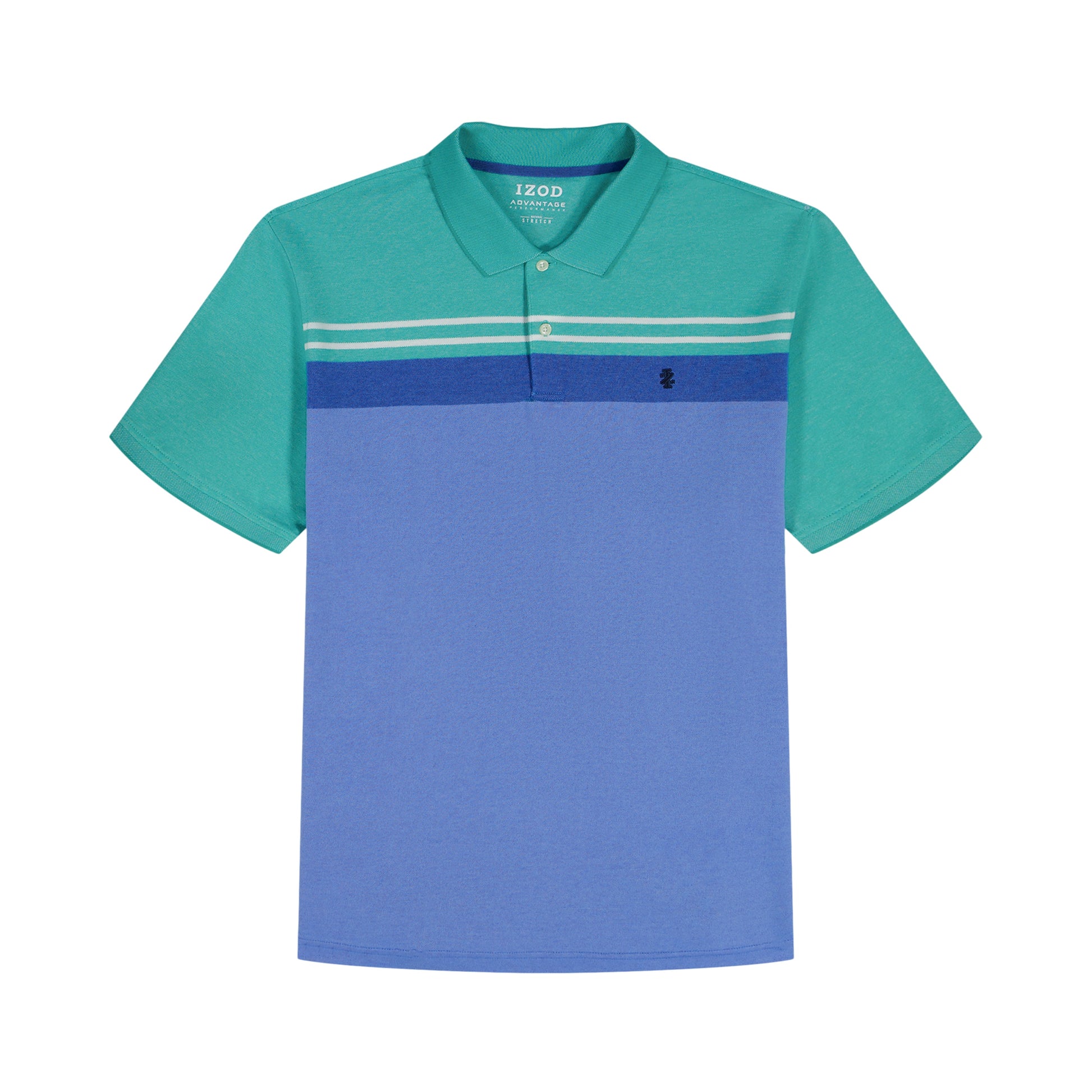 Izod ADVANTAGE PERFORMANCE STRIPED POLO - BILLIARD