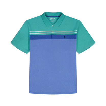 Izod ADVANTAGE PERFORMANCE STRIPED POLO - BILLIARD