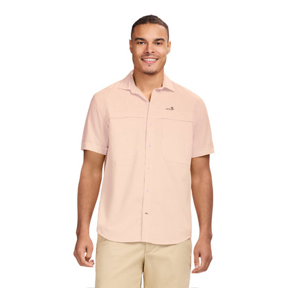 Izod SUNSHIELD PERFORMANCE S/S BUTTON-DOWN SHIRT - CANTALOUPE