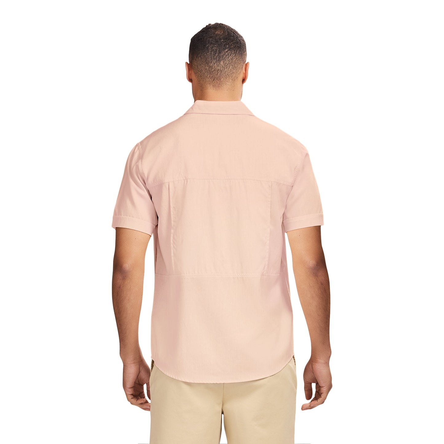 Izod SUNSHIELD PERFORMANCE S/S BUTTON-DOWN SHIRT - CANTALOUPE