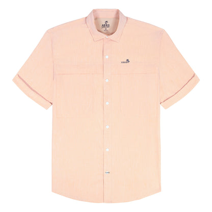 Izod SUNSHIELD PERFORMANCE S/S BUTTON-DOWN SHIRT - CANTALOUPE