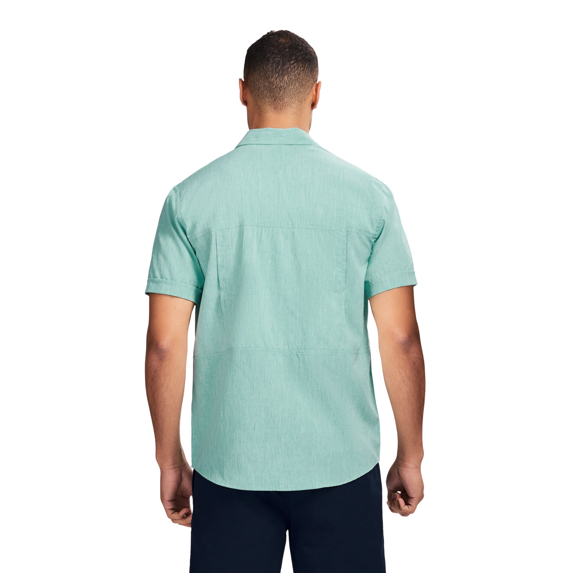 Izod SUNSHIELD PERFORMANCE S/S BUTTON-DOWN SHIRT - AGATE GREEN