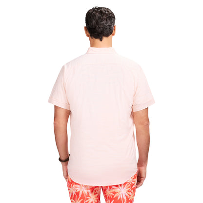 Izod DOCKSIDE CHAMBRAY S/S SHIRT - PEACH COBBLER