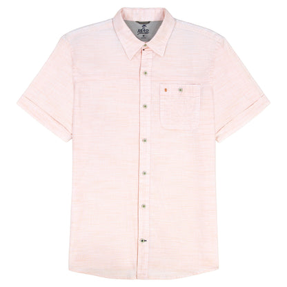 Izod DOCKSIDE CHAMBRAY S/S SHIRT - PEACH COBBLER