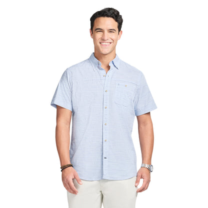 Izod DOCKSIDE CHAMBRAY S/S SHIRT - BLUE REVIVAL
